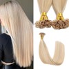 Sindra Keratin Real Hair Extensions, Caramel Blonde to Blonde Bondings,