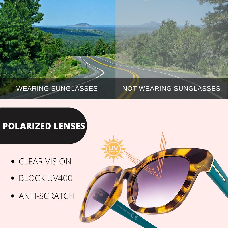 SQUAD Women's Square Sunglasses Large Rectangular Fashion Elegant 100% UV400