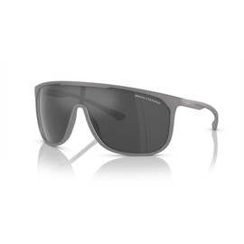 A|X ARMANI EXCHANGE Men's AX4137SU Universal Fit Square Sunglasses, Matte Grey/Grey Mirrored Silver, 35 mm