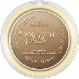 essence the glowin' golds vitamin E baked luminous bronzer, no. 01 live life golden!, brown, for dry skin, for blemished skin, for combination skin, with vitamins, radiantly fresh (7 g)