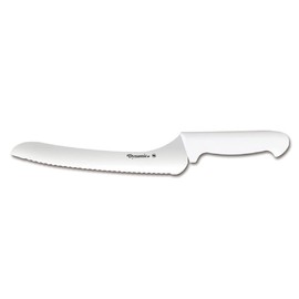 Dynamic Pro-Grip, Santoprene, Softgrip, 9" Bread, Offset Knife, White, large