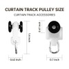 Hoeflife Ceiling Curtain Track Pulleys, 20PCS, Curtain Track Ceiling Mount,