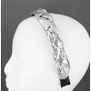 Fashion Accessories Now shiny Silver lamé headband braid faux leather