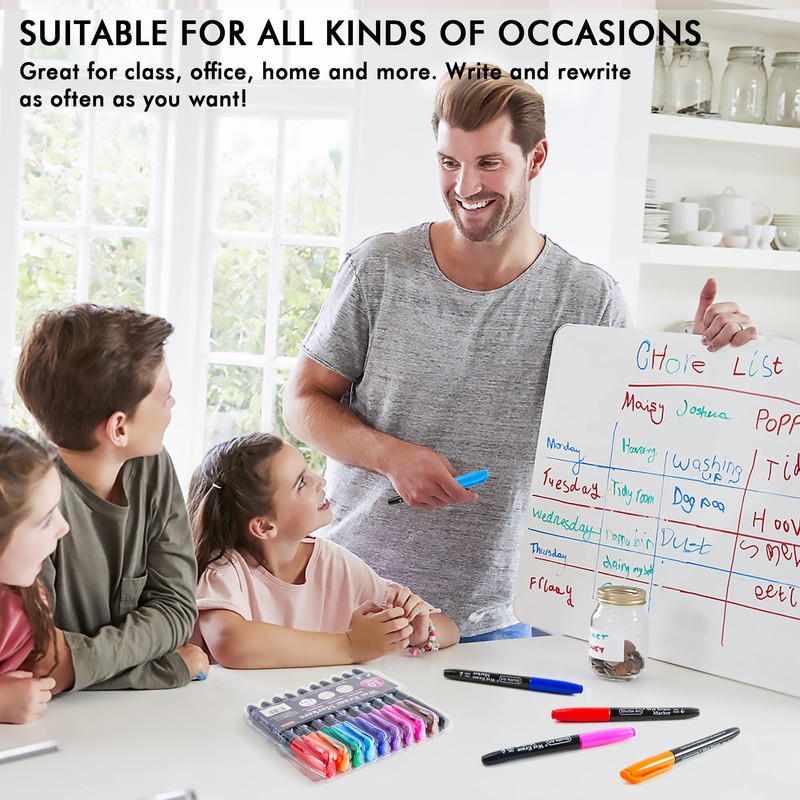 Shuttle Art Wet Erase Markers, 10 Colours Fine Tip Whiteboard