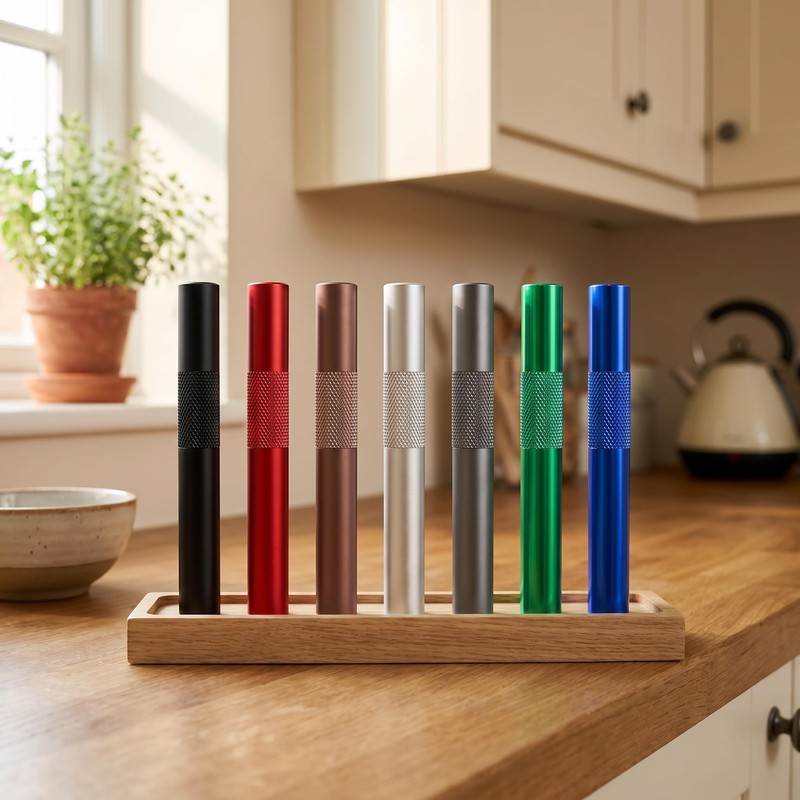 7 Pcs Reusable Metal Straws, Mini Metal Drinking Straws
