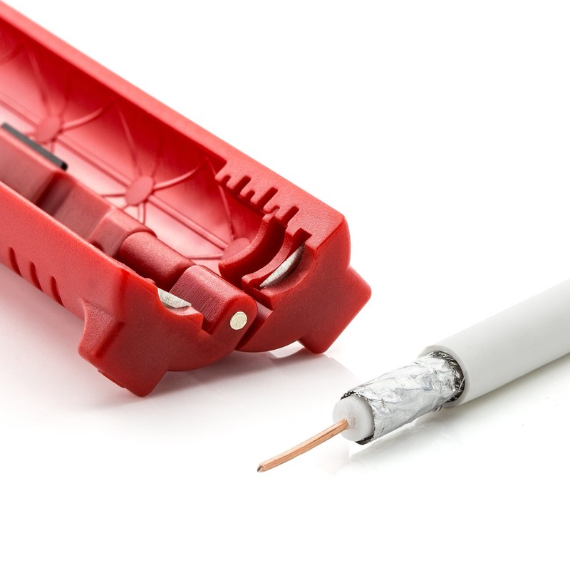 deleyCON Coaxial Cable Stripper Universal for All Satellite Cable Antenna