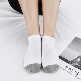 BOOPH 12 Pairs Kids Ankle Socks Boys Girls Half Cushion Socks 9-12 Years Grey