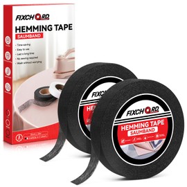 FIXCHORD Hemming Tape, 2PCS Wonder Web Hemming Tape, No Sewing Iron on Tape, Iron on Hemming Tape, Extra Strong Fusible Fabric Tape for Clothes Curtains Ironing and Bonding, DIY Crafts, Black 30m*20mm