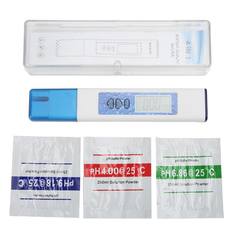 4 in 1 Water Tester PH Meter TDS Meter Clear