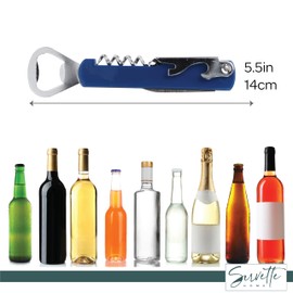Waiter Corkscrew and Beer Bottle Opener Multifunction Tool (Navy)