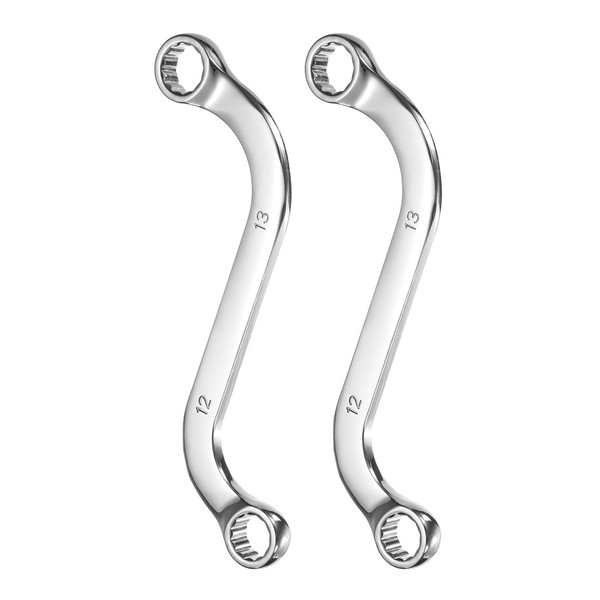 uxcell 2pcs 12mm x 13mm Metric 12-Point S-Style Box Wrench