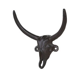 Dulton Iron Parts Bull Skull Hook Antique Black Height 5.7 x Length 5.5 x Depth 2.6 inches (145 x 140 x 65 mm) BULL SKULL HOOK A.BLACK S555-379ABK
