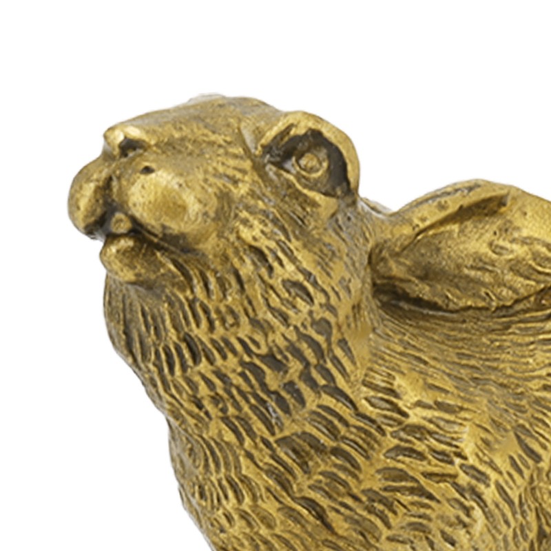 Bunny Statue Sturdy Brass Retro Look Fine Details Stable Durable