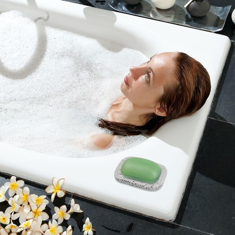 MultiValue Soap Cushion, 4 Pieces Non-Slip Soap Mat, Self-Draining, Spiral