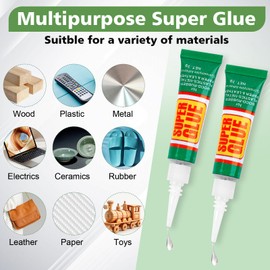 WOUSEDO 48 X 3g Super Glue Clear, Strong Adhesive,Super Glue Fast Drying Cyanoacrylate Glue for Wood,Rubber,Leather, Plastic, Metal, Rhinestone Jewelry, DIY Crafts…