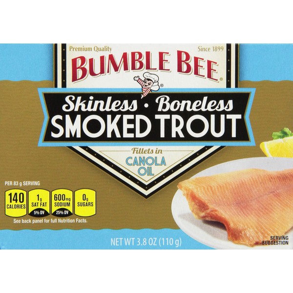 Bumble Bee Smoked Trout (Skinless) in Canola Oil 3.8oz Can (Pack of 6)