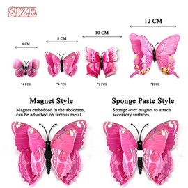 Butterfly Decor, 3D Double-Layer Butterfly Wall Stickers, Wedding Decorations, Birthday Party Decorations, Nursery Classroom Home Bedroom Living Room Decor (Multicolour)