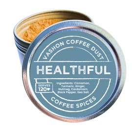 Coffee Dust - Healthful | Coffee Spice to Flavor Coffee and Tea | Featuring Cinnamon, Turmeric, Black Pepper, and Ginger | Ideal Gift for Coffee Lovers | No Sugar, No Artifical Flavors, 120 Servings