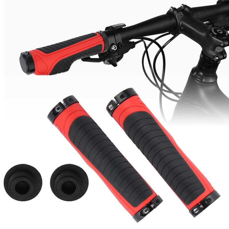 Mountain Bike Soft Handlebar Grips Bicycle Double Lock AntiSlip Rubber