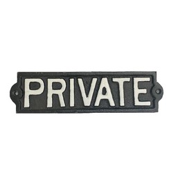 Private Gate Sign Plaque | Cast Iron | Perfect for Doors, Garden Gates, Private Property