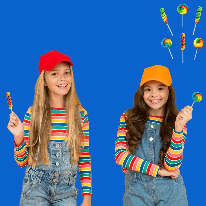 Rainbow Twists and Swirls Lollipop Mix, Mixed Fruit Flavor, Individually