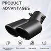 Stainless Steel Dual Exhaust Tip, 2.5" Inlet 2.4" Outlet Dual