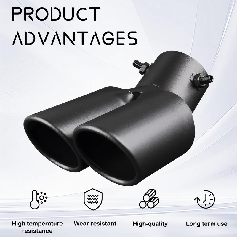Stainless Steel Dual Exhaust Tip, 2.5" Inlet 2.4" Outlet Dual