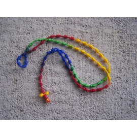 Gay Pride Rainbow Hand-Tied Cord Rosary - Mexico