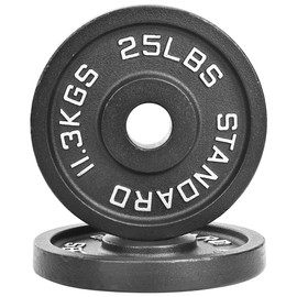 Aurorafy Cast Iron Olympic 2 Inch Weight Plate for Weightlifting and Strength Training, Multiple Weights Available, 25LB (Pair)