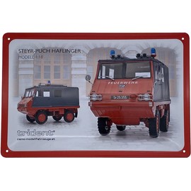 DekoNo7 Tin Sign with Steyr Puch Haflinger Fire Brigade Model 30 x 20 cm