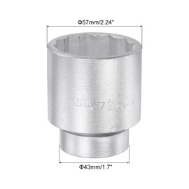 sourcing map 3/4 Inch Square Drive 12 Point 42mm Standard Impact Socket Alloy Steel