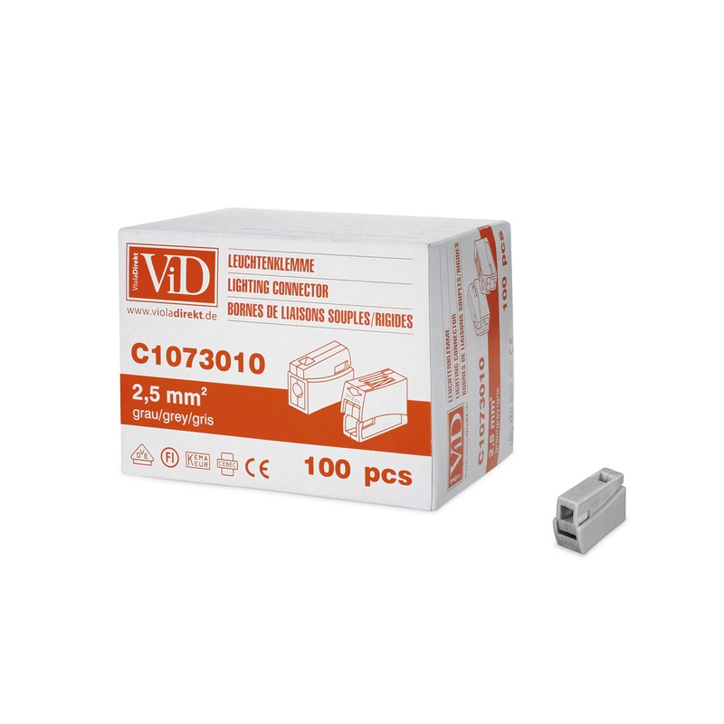 Clamp Lighting VID 2.5 mm² 100 pcs C1073010 1-Head Gray