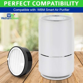 H13 True HEPA Filter (99.97%) Compatible with WBM Smart AR-04, Geniani G-2000-FL and Secura/GBlife/TCL/CISNO/iHome KJ65F-A1 and KJ65F-A2 Air Purifiers, 3-Stage Filtration, Premium Replacement filter