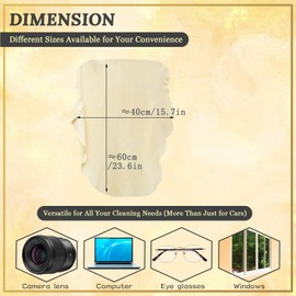 GEMMAHW 2 Pcs Chamois Leathers for Car 60x40 cm (UK Company), Large Shammy Leather Cloth Absorbent Drying Towel, Car Chamois Cloth for Window, Glass, Mirrors, Auto Detailing