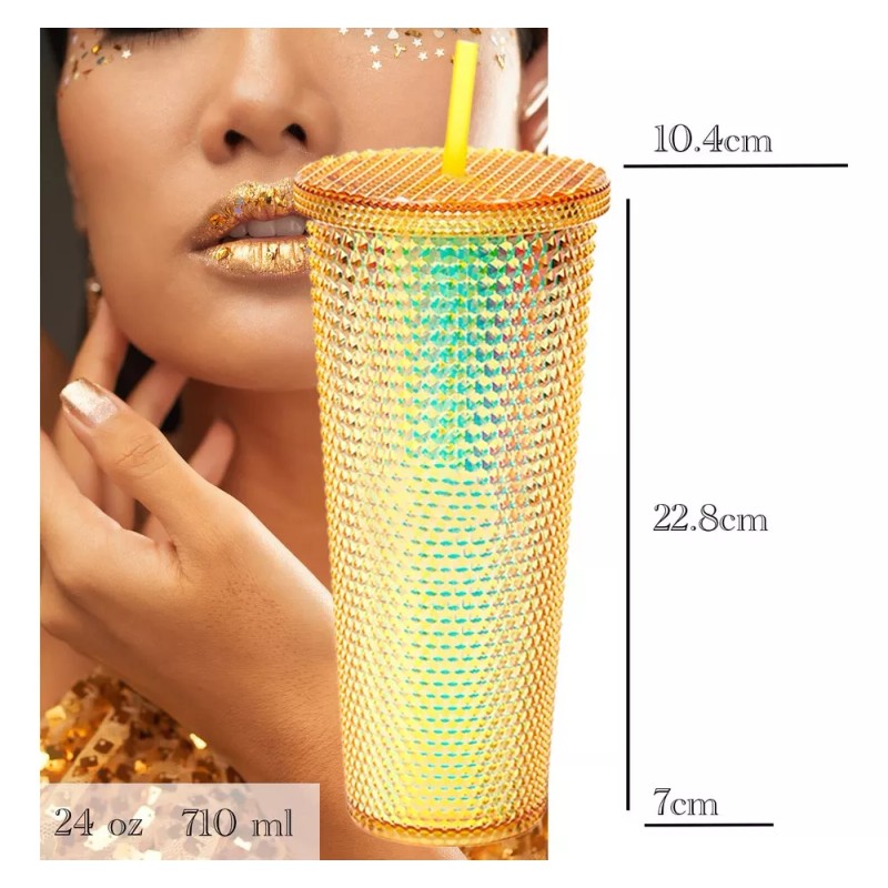 comleo Vaso Tipo Cafetero Doble Pared Con Luz De Acrílico