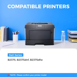 KingKJ B2375 High Yield Black Toner Cartridge 1-Pack Replacement for Dell C7D6F NWYPG C7D6 8PTH4 593-BBBI 593-BBBJ Toner Compatible for Dell B2375 B2375dnf B2375dfw Laser Printer Ink All-in-One Copier