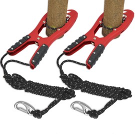 Antidious Kayak Grip Anchor, Kayak Brush Gripper with 16.4ft Paracord and Snap Hook to Anchor Float, Canoe, Boat for Fishing Boating Camping (2PACK, Red)