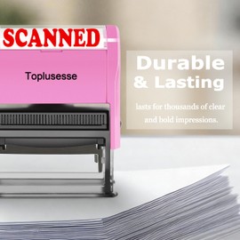Toplusesse Scanned Stamp Self Inking Rubber Office Self Inking Scanned Message Stamp Office Supplies-Pink Mount Red Ink