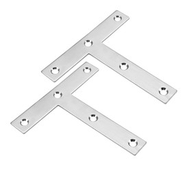 sourcing map Flat Plate T-Shape 120 mm x 120 mm 304 Stainless Steel Corner Bracket Repair Angle DE DE de Pack of 2
