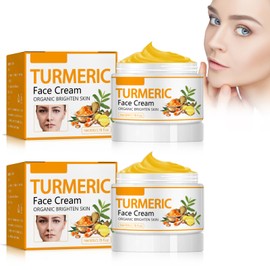 Turmeric Cream Kurkuma Gesichtscreme, natürliche Kurkuma aufhellende Gesichtsfeuchtigkeitscreme, Anti-Aging Gesichtscreme zur Entfernung von dunklen Flecken und für einen ebenmäßigen Teint, 2 Stück