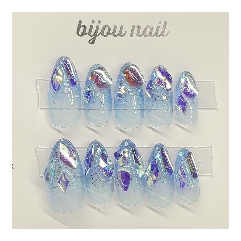 Ice Handmade Nail Tips - Coffin / 아이스 수제네일팁 -