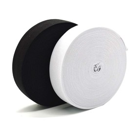 1 Inch Elastic Sewing 20 Yards Black Elastic Band for Sewing Waistband Elastic Hair Wig Band Knitted Elastic with Heavy Stretch White Elastic Spool