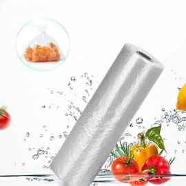 Efforias 9" X 14" X 18" Polythene Bags on a Roll - Clear Plastic Counter Bags for Fruit, Veg, Food & Meat (1 Roll)