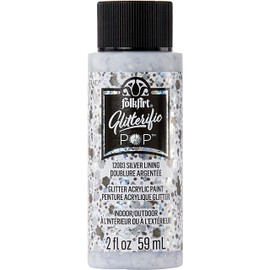 FolkArt Glitterific Pop Acrylic Craft Paint, Silver Lining 2 fl oz Premium Glitter Finish Paint, Perfect For Easy To Apply DIY Arts And Crafts, 12003