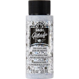 FolkArt Glitterific Pop Acrylic Craft Paint, Silver Lining 2 fl oz Premium Glitter Finish Paint, Perfect For Easy To Apply DIY Arts And Crafts, 12003