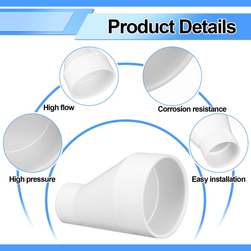 Pushglossy 4" X 2" PVC Pipe Fitting Schedule 40 Compatible
