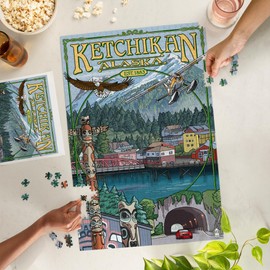Lantern Press 1000 Piece Jigsaw Puzzle, Ketchikan, Alaska Montage