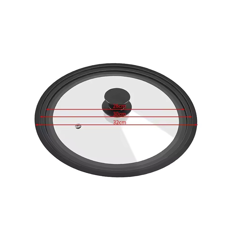 Universal Silicone Glass Pot Lid with Steam Vent, 16-32cm