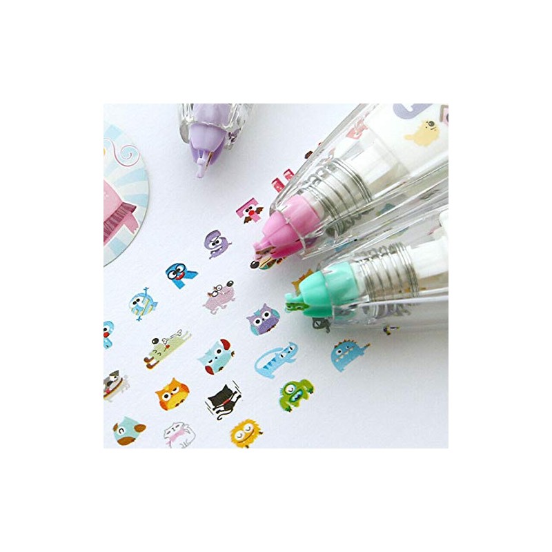 SUPERTOOL Decorative Correction Tape Pen, Cute, Vivid Design Patterns,Letter,for DIY/School/Decoration