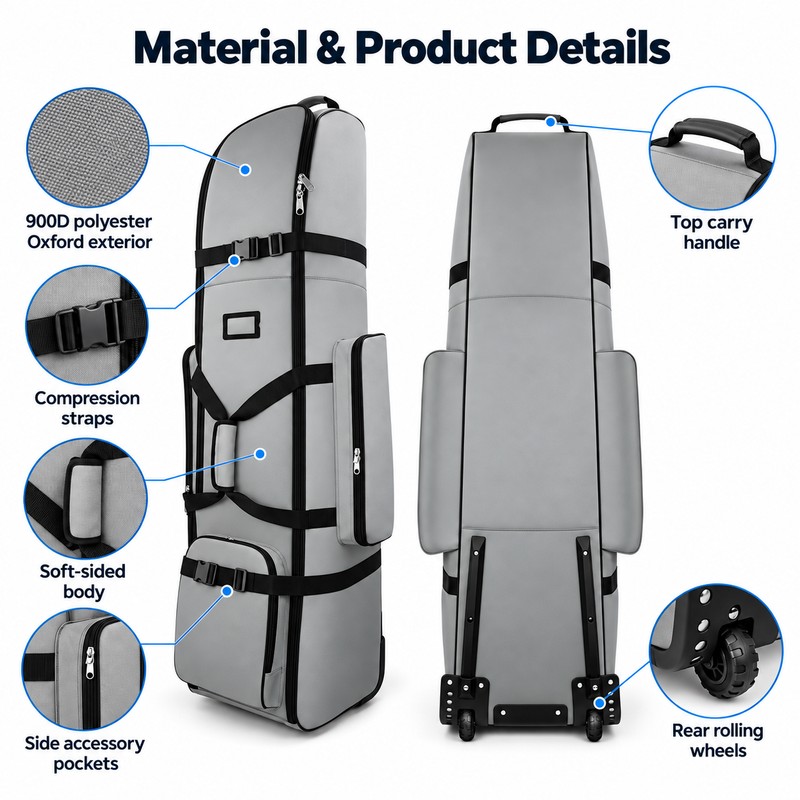 Golf Travel Bag for Club Transport – Heavy-Duty 900D Polyester